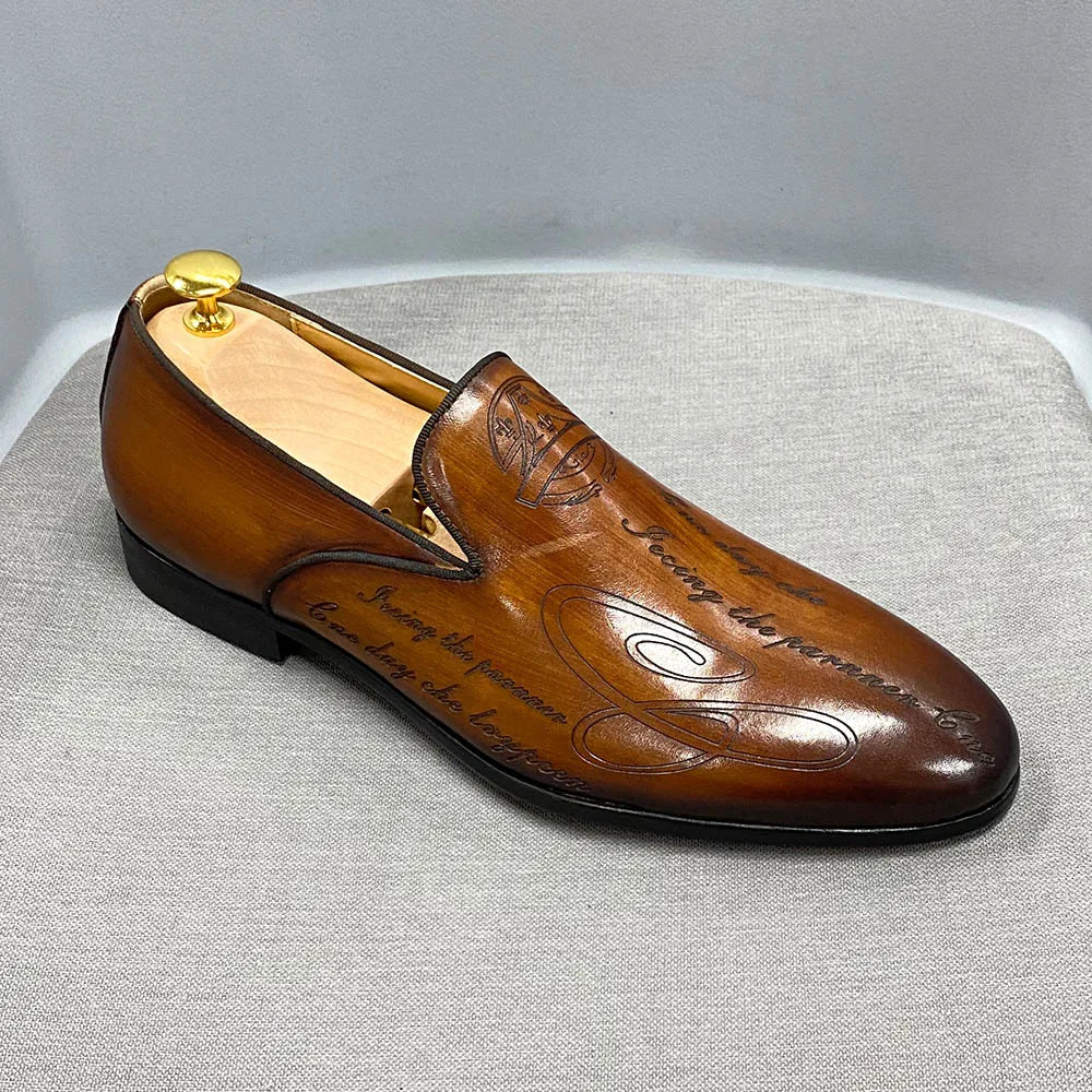 Experience timeless sophistication with these Italian Style Hand-Painted Men’s Shoes, crafted from genuine cow leather for unmatched elegance and comfort. Perfect for formal, business, or wedding occasions