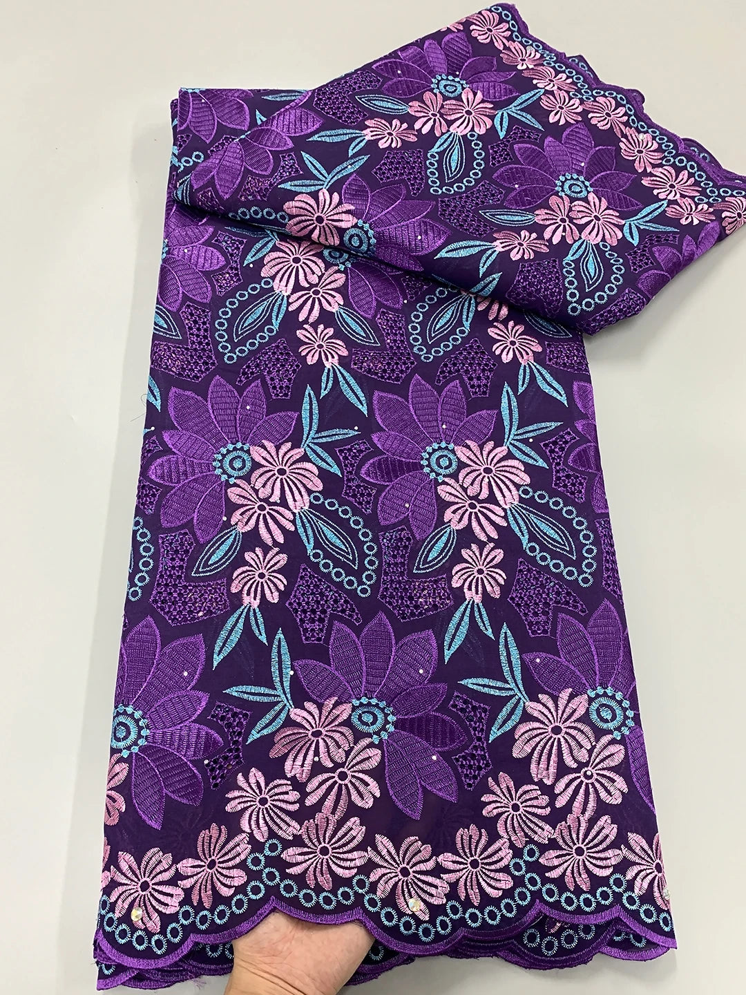 New Arrival – High Quality Swiss Voile Lace in Switzerland, Nigerian Embroidered Cotton Lace Fabric with Stones for Bridal and Prom Dresses | HollandLuxeGlobal.com Exclusive Collector’s Item