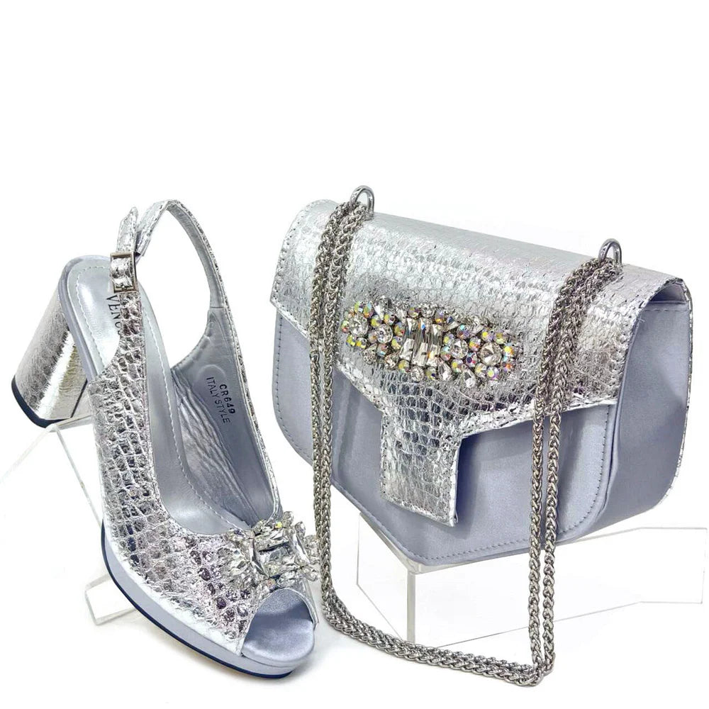 Holland Luxe Global Exclusive “2024 Italian Design” Rhinestone Party Shoe & Dual-Purpose Bag Set – Collector’s Edition