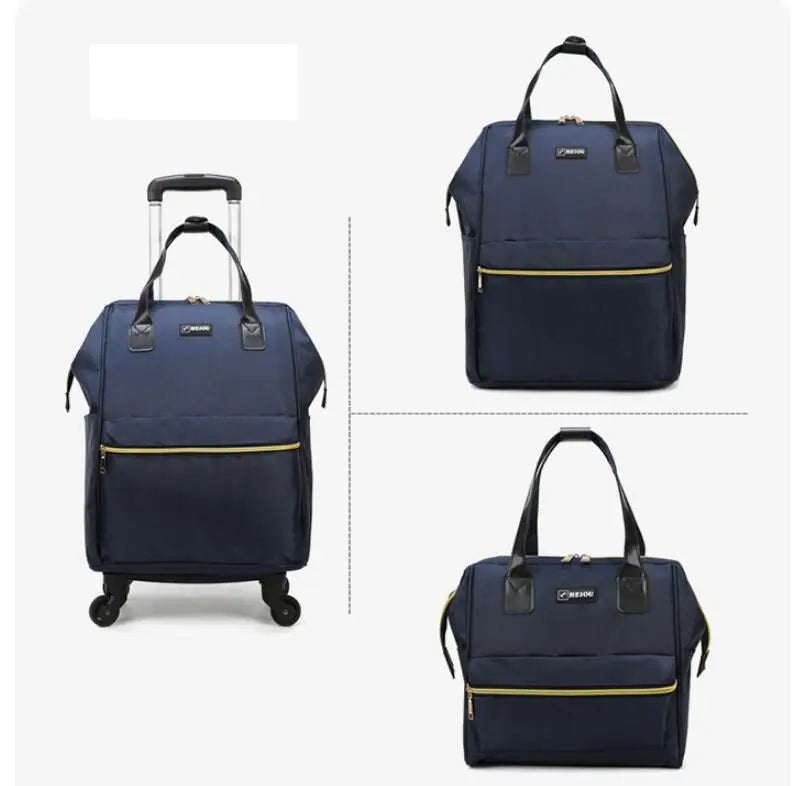 Women’s Luxury Travel Luggage Set – Rolling Trolley Bags with Wheels, Carry-On Hand Luggage & Wheeled Backpack | HollandLuxeGlobal.com Exclusive Collector’s Item