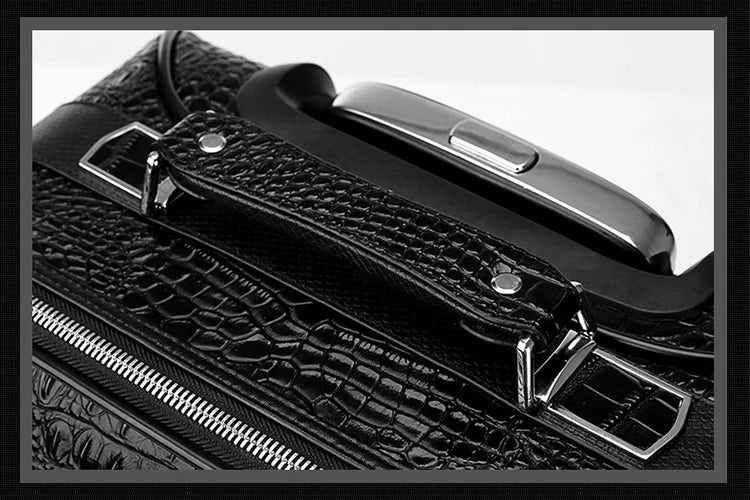 Travel in style with this Exclusive HollandLuxeGlobal.com Premium Collectors’ Item. Handcrafted from 100% genuine head-layer cowhide leather with a refined crocodile pattern finish, this luxury set blends durability, sophis