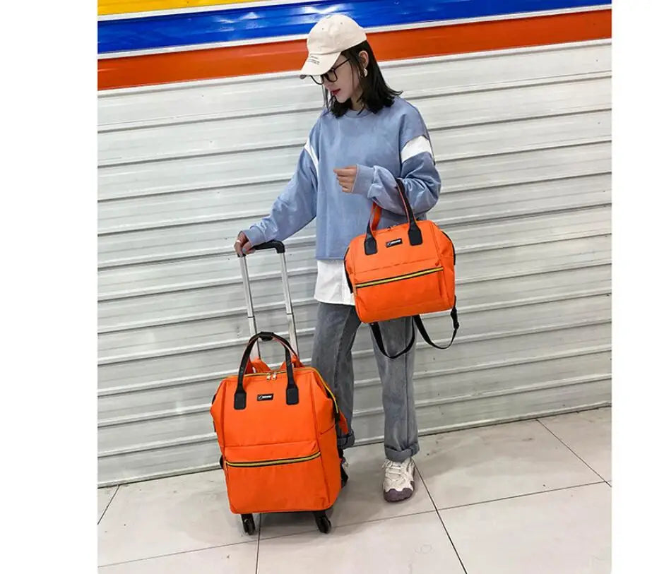 Women’s Luxury Travel Luggage Set – Rolling Trolley Bags with Wheels, Carry-On Hand Luggage & Wheeled Backpack | HollandLuxeGlobal.com Exclusive Collector’s Item