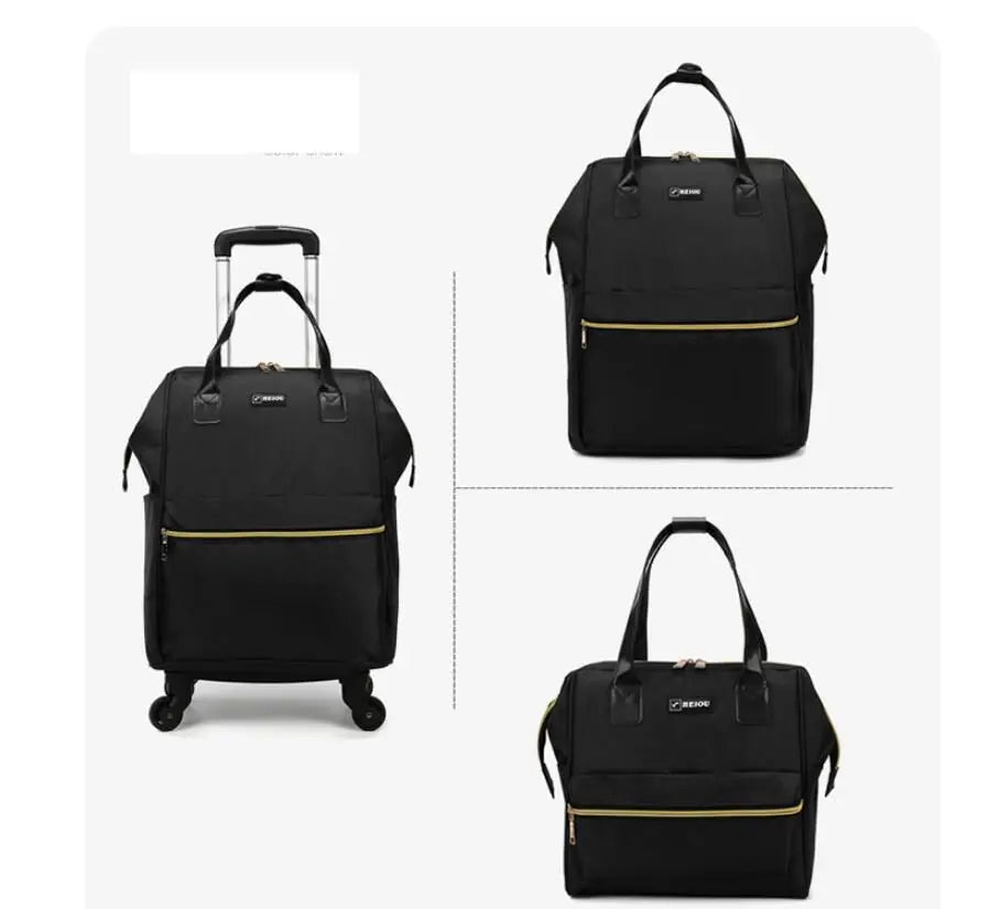 Women’s Luxury Travel Luggage Set – Rolling Trolley Bags with Wheels, Carry-On Hand Luggage & Wheeled Backpack | HollandLuxeGlobal.com Exclusive Collector’s Item