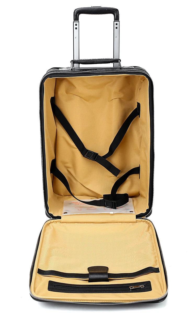 Travel in style with this Exclusive HollandLuxeGlobal.com Premium Collectors’ Item. Handcrafted from 100% genuine head-layer cowhide leather with a refined crocodile pattern finish, this luxury set blends durability, sophis