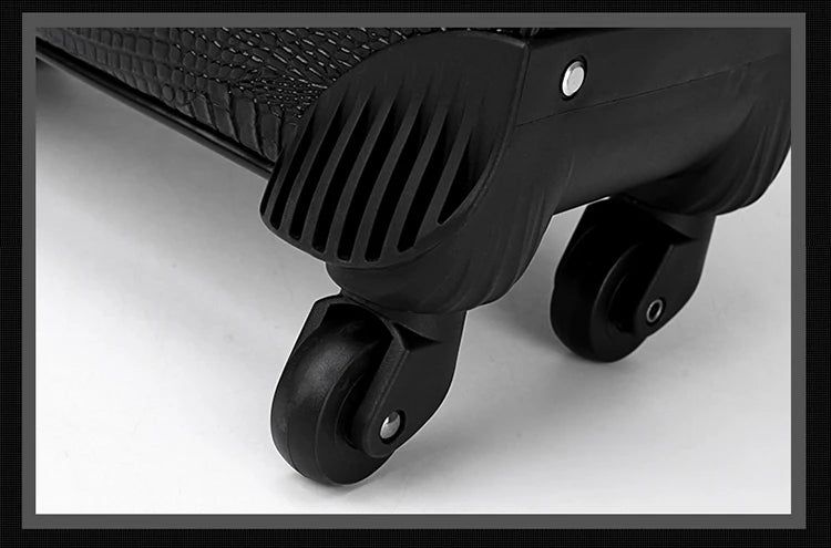 Travel in style with this Exclusive HollandLuxeGlobal.com Premium Collectors’ Item. Handcrafted from 100% genuine head-layer cowhide leather with a refined crocodile pattern finish, this luxury set blends durability, sophis