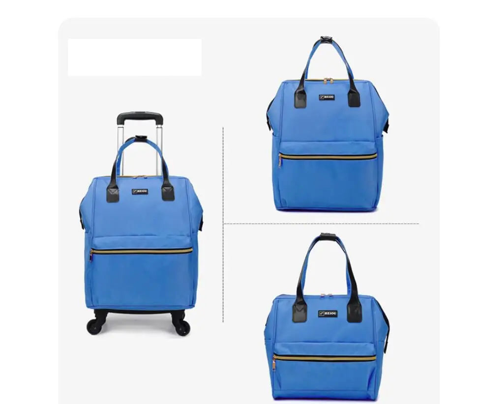 Women’s Luxury Travel Luggage Set – Rolling Trolley Bags with Wheels, Carry-On Hand Luggage & Wheeled Backpack | HollandLuxeGlobal.com Exclusive Collector’s Item