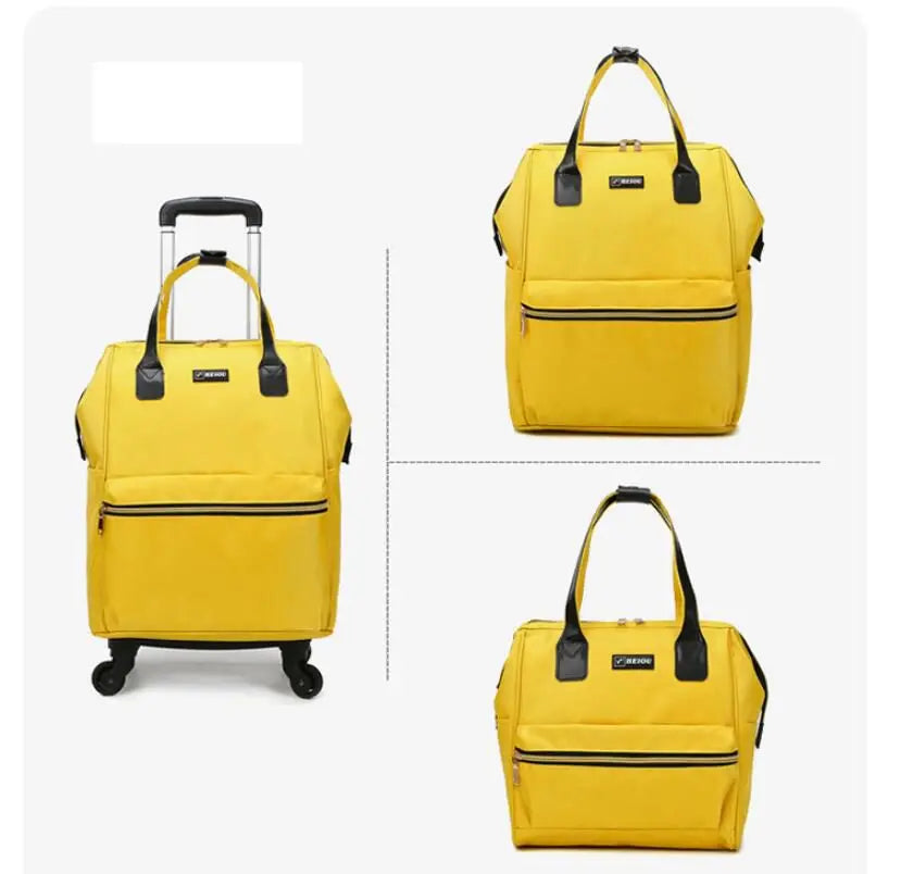 Women’s Luxury Travel Luggage Set – Rolling Trolley Bags with Wheels, Carry-On Hand Luggage & Wheeled Backpack | HollandLuxeGlobal.com Exclusive Collector’s Item