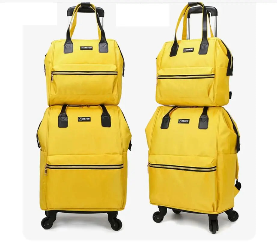 Women’s Luxury Travel Luggage Set – Rolling Trolley Bags with Wheels, Carry-On Hand Luggage & Wheeled Backpack | HollandLuxeGlobal.com Exclusive Collector’s Item