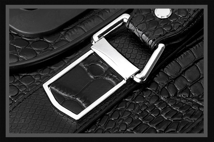 Travel in style with this Exclusive HollandLuxeGlobal.com Premium Collectors’ Item. Handcrafted from 100% genuine head-layer cowhide leather with a refined crocodile pattern finish, this luxury set blends durability, sophis