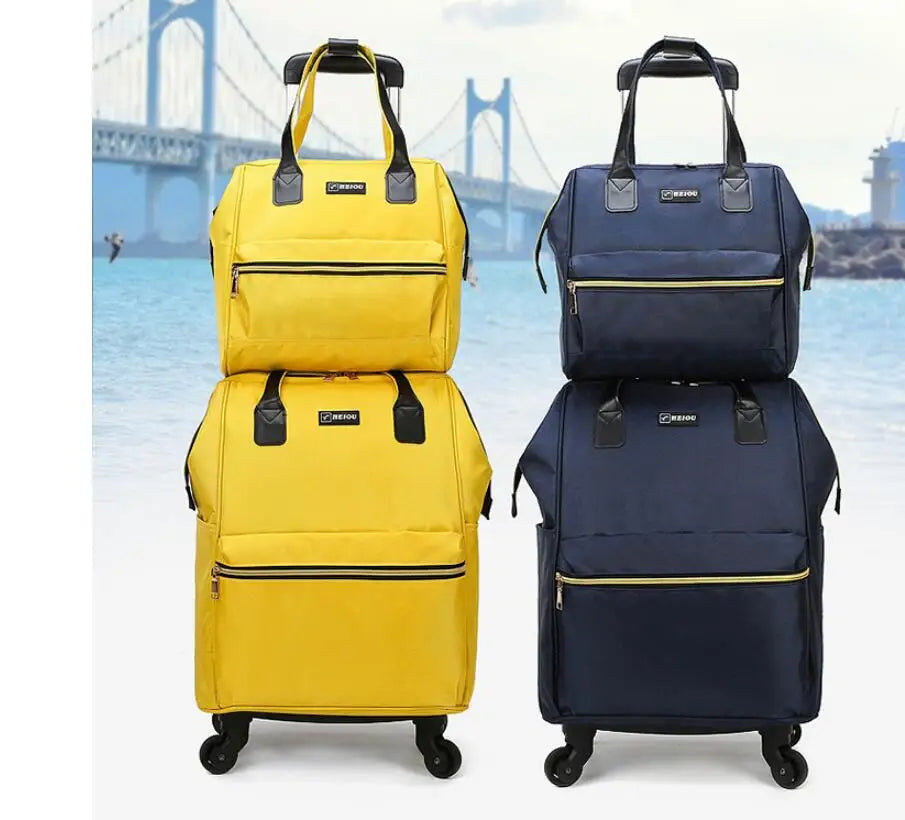 Women’s Luxury Travel Luggage Set – Rolling Trolley Bags with Wheels, Carry-On Hand Luggage & Wheeled Backpack | HollandLuxeGlobal.com Exclusive Collector’s Item