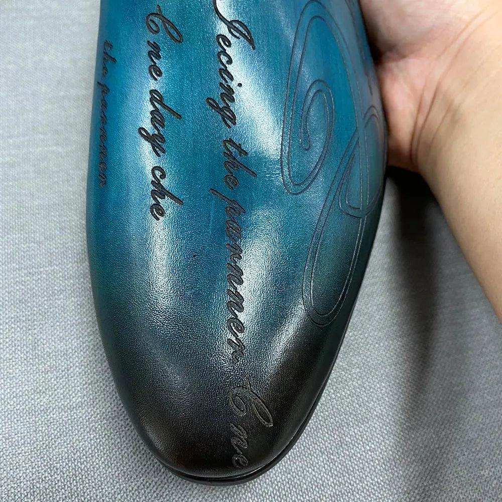 Experience timeless sophistication with these Italian Style Hand-Painted Men’s Shoes, crafted from genuine cow leather for unmatched elegance and comfort. Perfect for formal, business, or wedding occasions