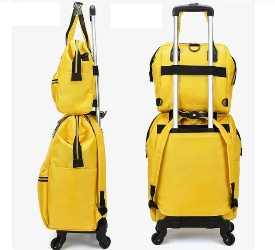 Women’s Luxury Travel Luggage Set – Rolling Trolley Bags with Wheels, Carry-On Hand Luggage & Wheeled Backpack | HollandLuxeGlobal.com Exclusive Collector’s Item