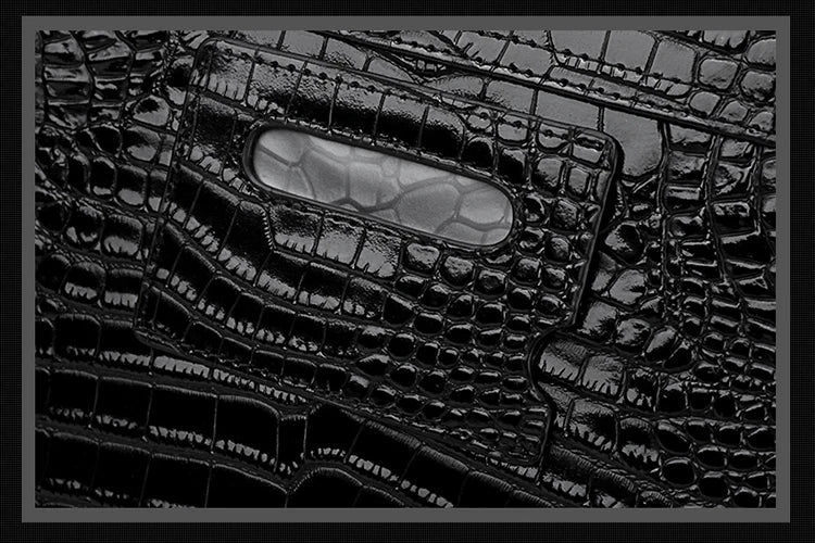 Travel in style with this Exclusive HollandLuxeGlobal.com Premium Collectors’ Item. Handcrafted from 100% genuine head-layer cowhide leather with a refined crocodile pattern finish, this luxury set blends durability, sophis