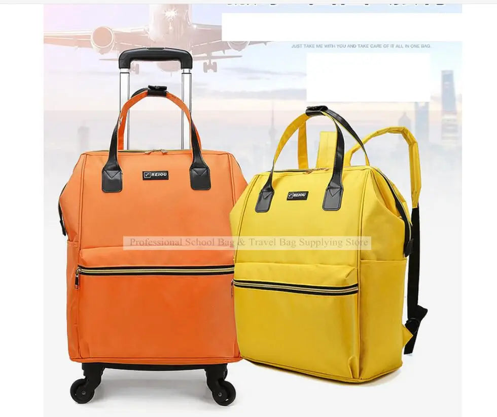 Women’s Luxury Travel Luggage Set – Rolling Trolley Bags with Wheels, Carry-On Hand Luggage & Wheeled Backpack | HollandLuxeGlobal.com Exclusive Collector’s Item