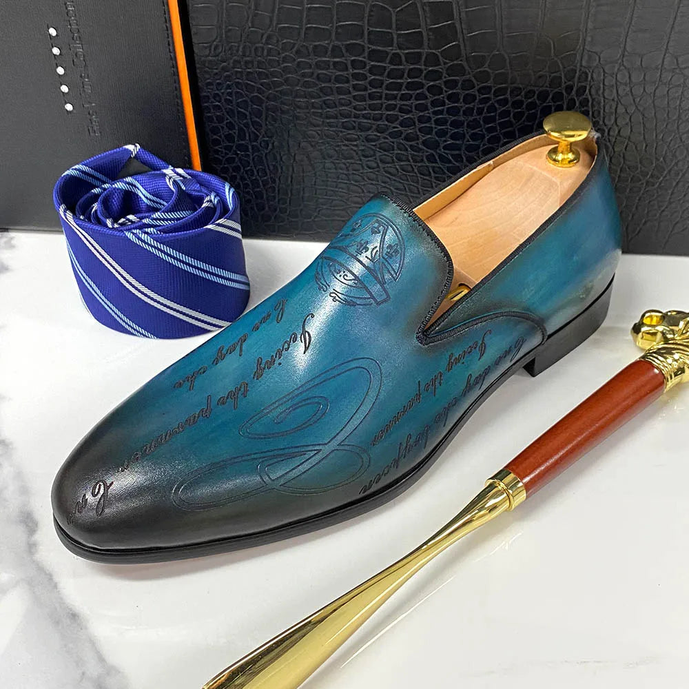 Experience timeless sophistication with these Italian Style Hand-Painted Men’s Shoes, crafted from genuine cow leather for unmatched elegance and comfort. Perfect for formal, business, or wedding occasions