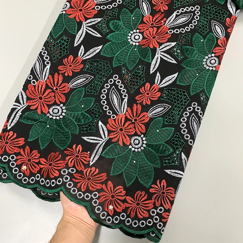 New Arrival – High Quality Swiss Voile Lace in Switzerland, Nigerian Embroidered Cotton Lace Fabric with Stones for Bridal and Prom Dresses | HollandLuxeGlobal.com Exclusive Collector’s Item