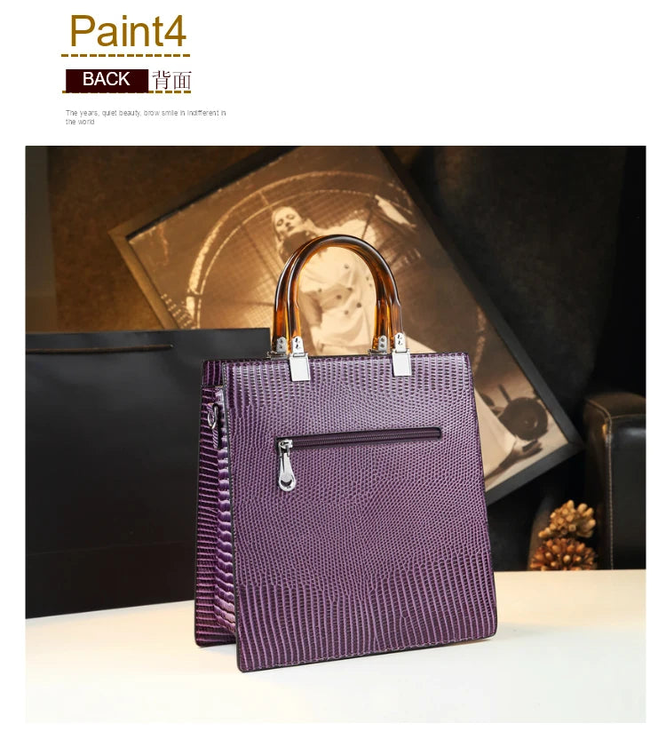 Elevate your everyday elegance with this Genuine Leather Women’s Tote Bag, featuring a luxury crocodile pattern and trend-setting vertical design. Perfect as a fashionable shoulder or messenger bag for stylish women