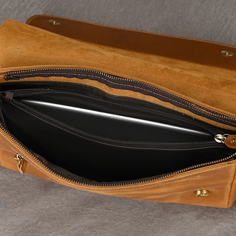 Men’s High-Quality Genuine Leather Shoulder Bag – Cowhide Crossbody Work & Messenger Bag for Daily Business and Casual Elegance | HollandLuxeGlobal.com Exclusive Collector’s Item