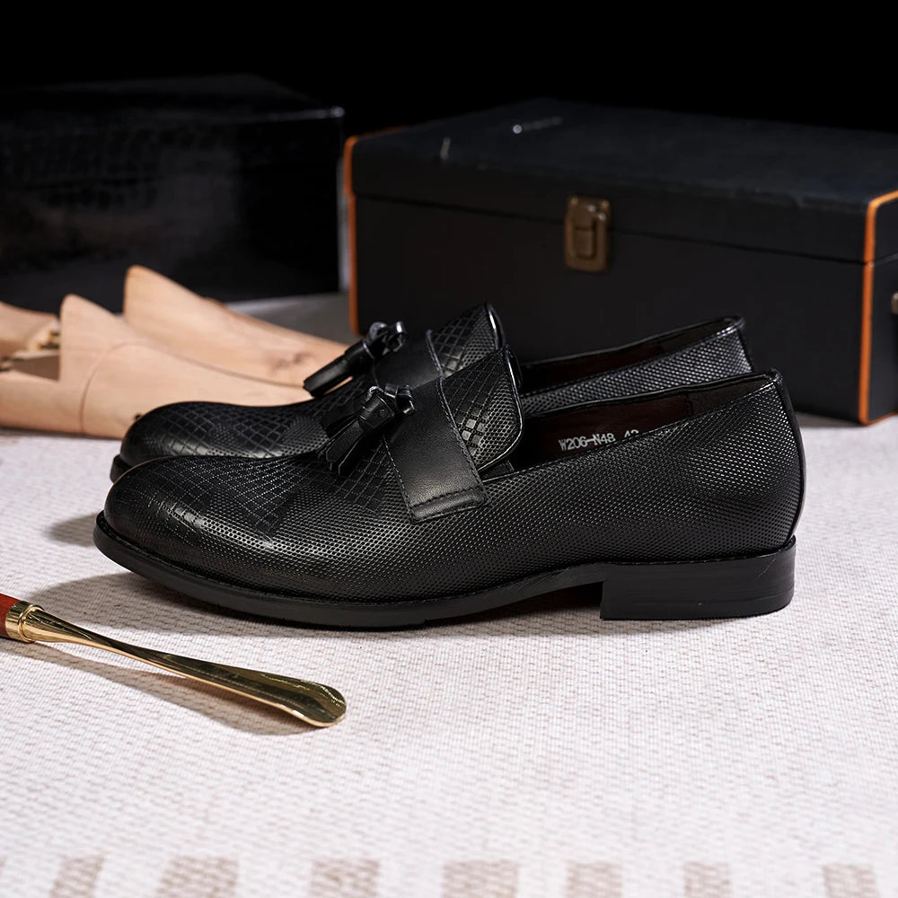 Boutique Premium Feel (for Exclusive Collection)
Italian Handmade Genuine Leather Tassel Loafers for Men – Luxury Slip-On Dress Shoes for Business, Weddings & Casual Elegance | HollandLuxeGlobal.com Exclusive