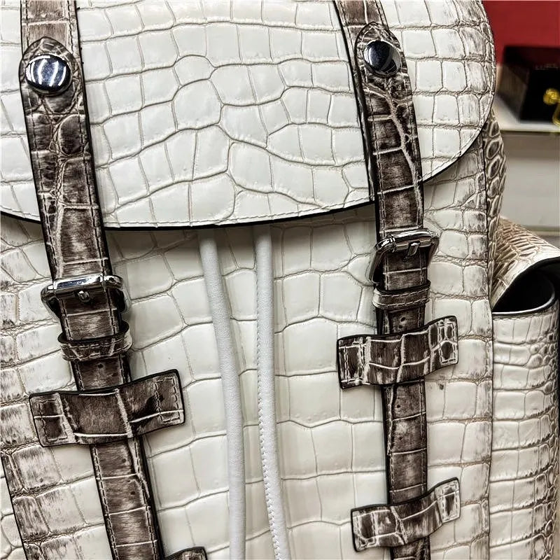 Genuine Crocodile Skin Backpack – Premium Designer Vintage Edition

Crafted from rare, authentic crocodile skin, this backpack is more than a bag — it’s a collector’s masterpiece. With its natural, one-of-a-kind scale