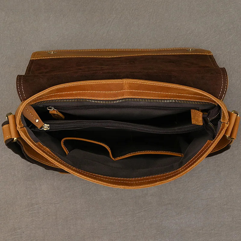 Men’s High-Quality Genuine Leather Shoulder Bag – Cowhide Crossbody Work & Messenger Bag for Daily Business and Casual Elegance | HollandLuxeGlobal.com Exclusive Collector’s Item