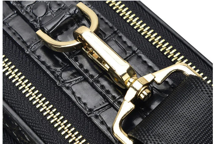 Crocodile Pattern Men’s Business Shoulder Messenger Bag – Genuine Cowhide Leather Vertical Tote & Small Briefcase | HollandLuxeGlobal.com Exclusive Collector’s Item