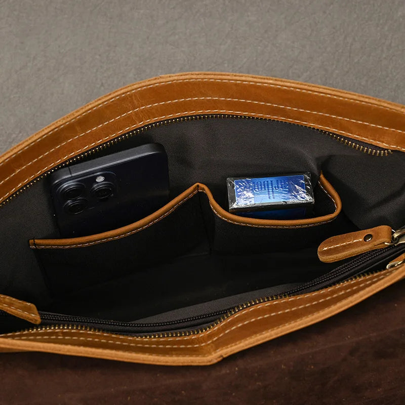 Men’s High-Quality Genuine Leather Shoulder Bag – Cowhide Crossbody Work & Messenger Bag for Daily Business and Casual Elegance | HollandLuxeGlobal.com Exclusive Collector’s Item