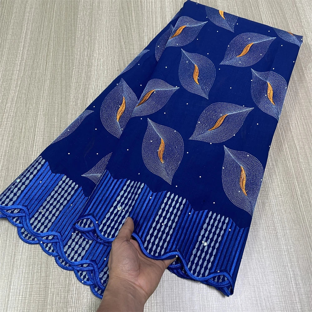 Salouva Swiss Voile Lace in Switzerland with Stones – African Nigerian Dry Lace Fabric, High Quality 100% Cotton Embroidered Material for Dresses & Occasions | HollandLuxeGlobal.com Exclusive Collector’s Item