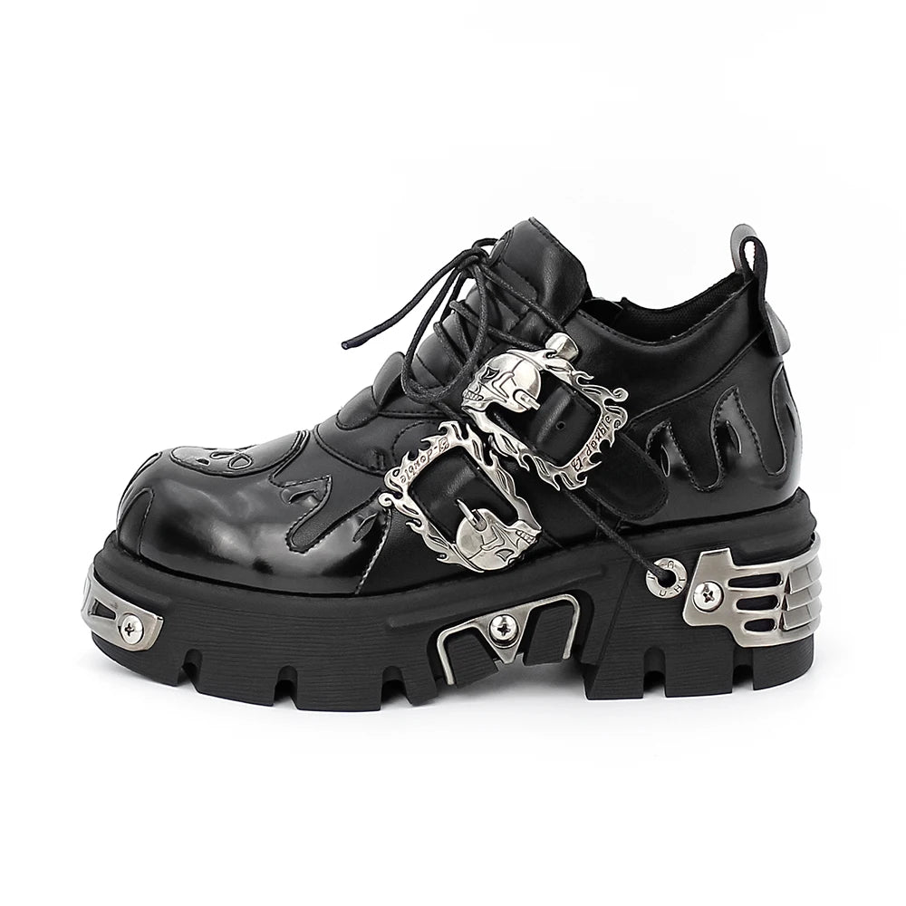 Men & Women Vintage Rock Shoes 2024 – Dark Punk Leather Retro Boots with Metal Details, Unisex Platform Design | HollandLuxeGlobal.com Exclusive Collector’s Item