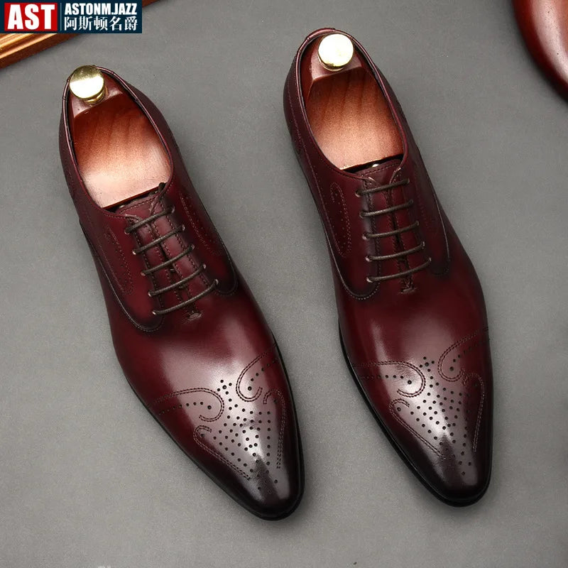 Handmade 2024 British Luxury Men’s Dress Shoes | Genuine Leather Brogues for Wedding, Business & Formal Fashion | HollandLuxeGlobal.com Exclusive Collector’s Item