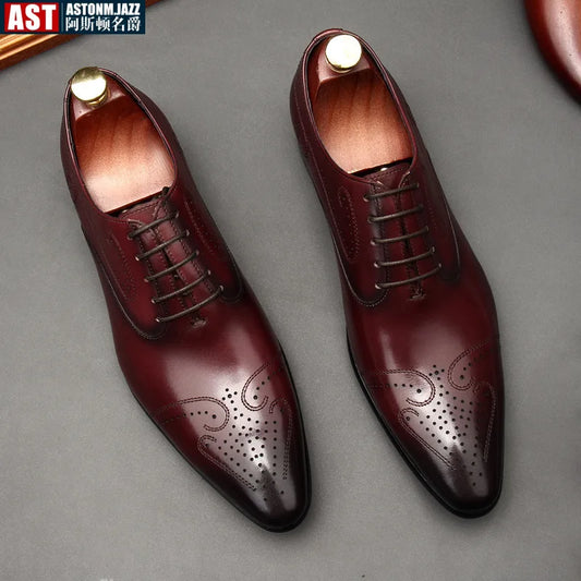 Handmade 2024 British Luxury Men’s Dress Shoes | Genuine Leather Brogues for Wedding, Business & Formal Fashion | HollandLuxeGlobal.com Exclusive Collector’s Item