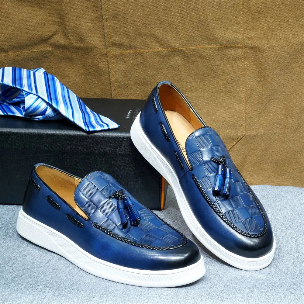 Boutique Premium Edition (for Exclusive Collection)
Italian Luxury Men’s Tassel Loafers – Genuine Leather Slip-On Dress & Casual Shoes in Classic Blue, Black & Red | HollandLuxeGlobal.com Exclusive