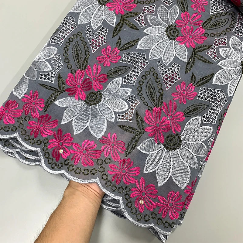 New Arrival – High Quality Swiss Voile Lace in Switzerland, Nigerian Embroidered Cotton Lace Fabric with Stones for Bridal and Prom Dresses | HollandLuxeGlobal.com Exclusive Collector’s Item