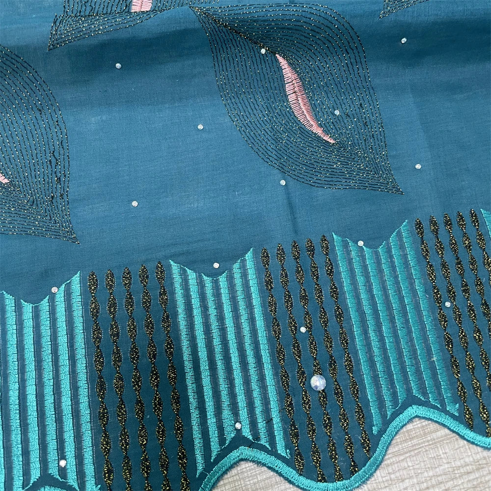 Salouva Swiss Voile Lace in Switzerland with Stones – African Nigerian Dry Lace Fabric, High Quality 100% Cotton Embroidered Material for Dresses & Occasions | HollandLuxeGlobal.com Exclusive Collector’s Item