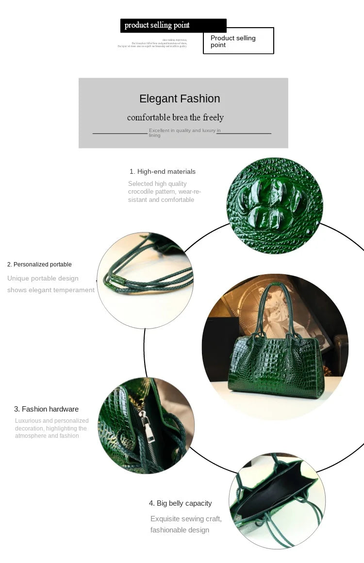 Boutique Premium Edition (for Exclusive Collection)
Red Crocodile Pattern Luxury Genuine Leather Tote Bag for Women – Designer Handbag for Travel & Daily Elegance | HollandLuxeGlobal.com Exclusive