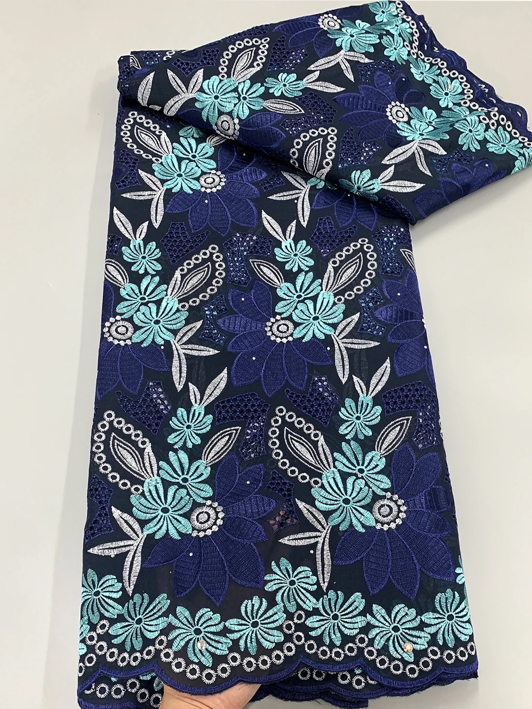 New Arrival – High Quality Swiss Voile Lace in Switzerland, Nigerian Embroidered Cotton Lace Fabric with Stones for Bridal and Prom Dresses | HollandLuxeGlobal.com Exclusive Collector’s Item