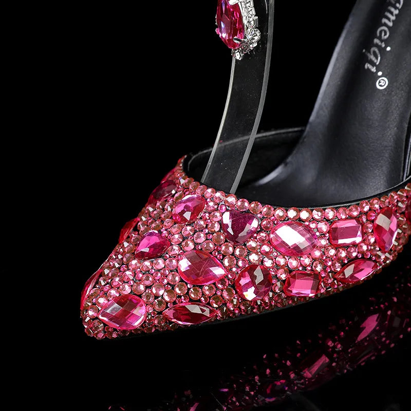 Bling Luxury Handmade Full Rhinestones Women’s Pumps | Diamond Crystal Pendant Banquet High Heels | Fashion Party, Prom & Wedding Shoes | HollandLuxeGlobal.com Exclusive Collector’s Item
