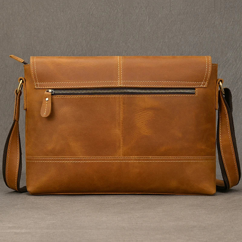 Men’s High-Quality Genuine Leather Shoulder Bag – Cowhide Crossbody Work & Messenger Bag for Daily Business and Casual Elegance | HollandLuxeGlobal.com Exclusive Collector’s Item