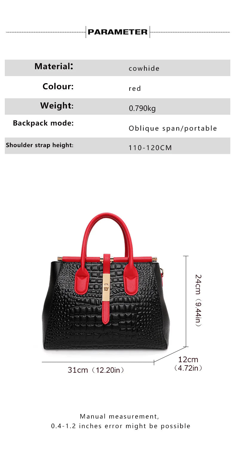 Elevate your everyday look with this New Crocodile Pattern Women’s Handbag, crafted from luxury cowhide leather. Fashionable, trendy, and spacious — the perfect commuter shoulder bag for modern women.

hollandluxeglobal.c