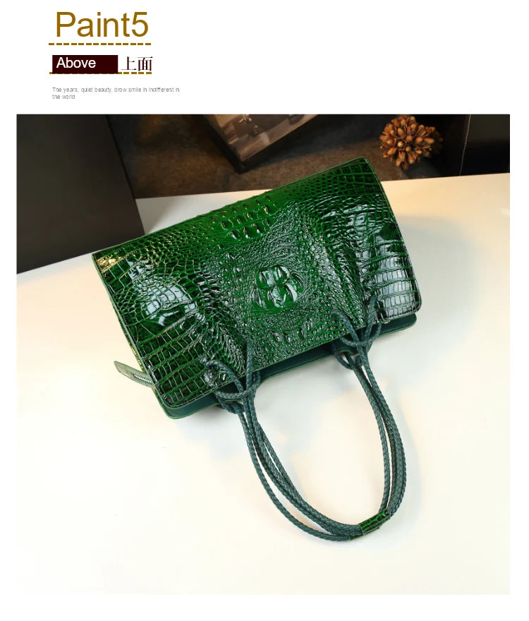 Boutique Premium Edition (for Exclusive Collection)
Red Crocodile Pattern Luxury Genuine Leather Tote Bag for Women – Designer Handbag for Travel & Daily Elegance | HollandLuxeGlobal.com Exclusive