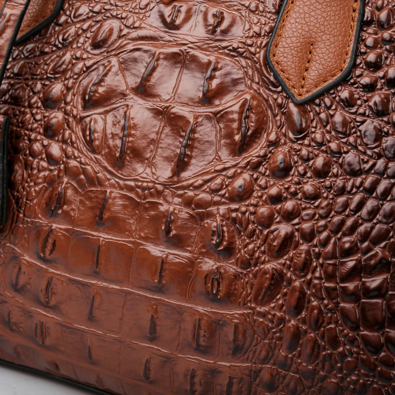 Women’s Large Top-Handle Vintage Crocodile Designer Shoulder Bag – Premium Quality Leather Crossbody & Messenger Handbag | HollandLuxeGlobal.com Exclusive Collector’s Item