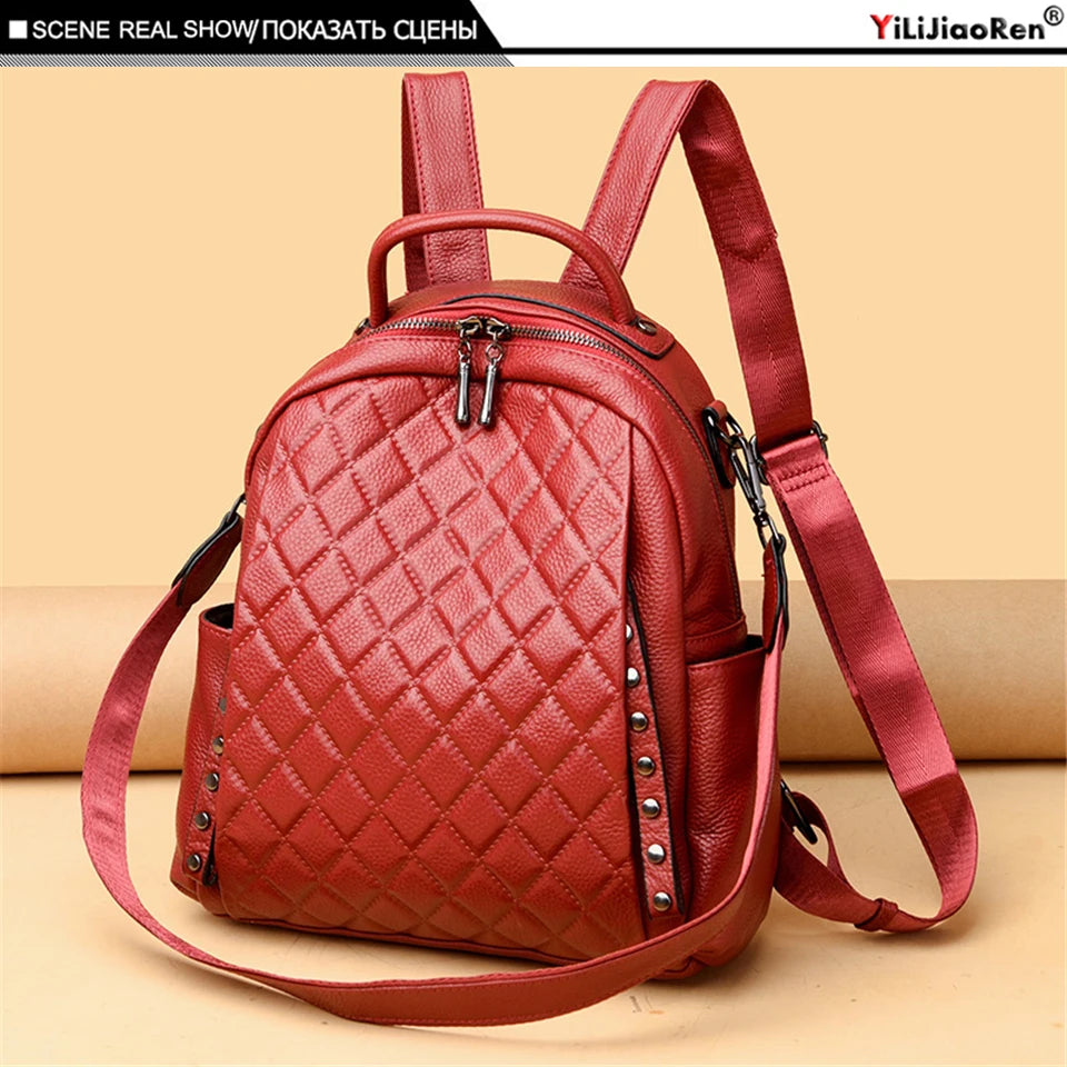 Stay stylish and organized with this Luxury Designer Plaid Shoulder Bag & Backpack, crafted for women and teenage girls. Featuring a large-capacity design and elegant plaid pattern — perfect for school, travel, or daily use