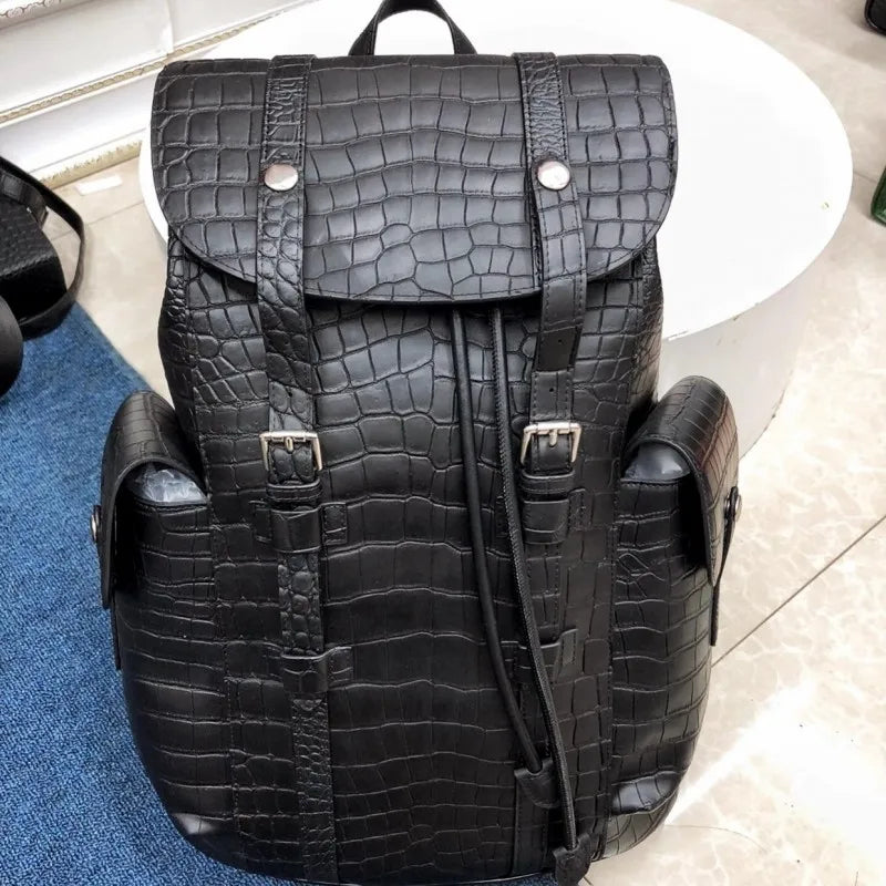 Genuine Crocodile Skin Backpack – Premium Designer Vintage Edition

Crafted from rare, authentic crocodile skin, this backpack is more than a bag — it’s a collector’s masterpiece. With its natural, one-of-a-kind scale