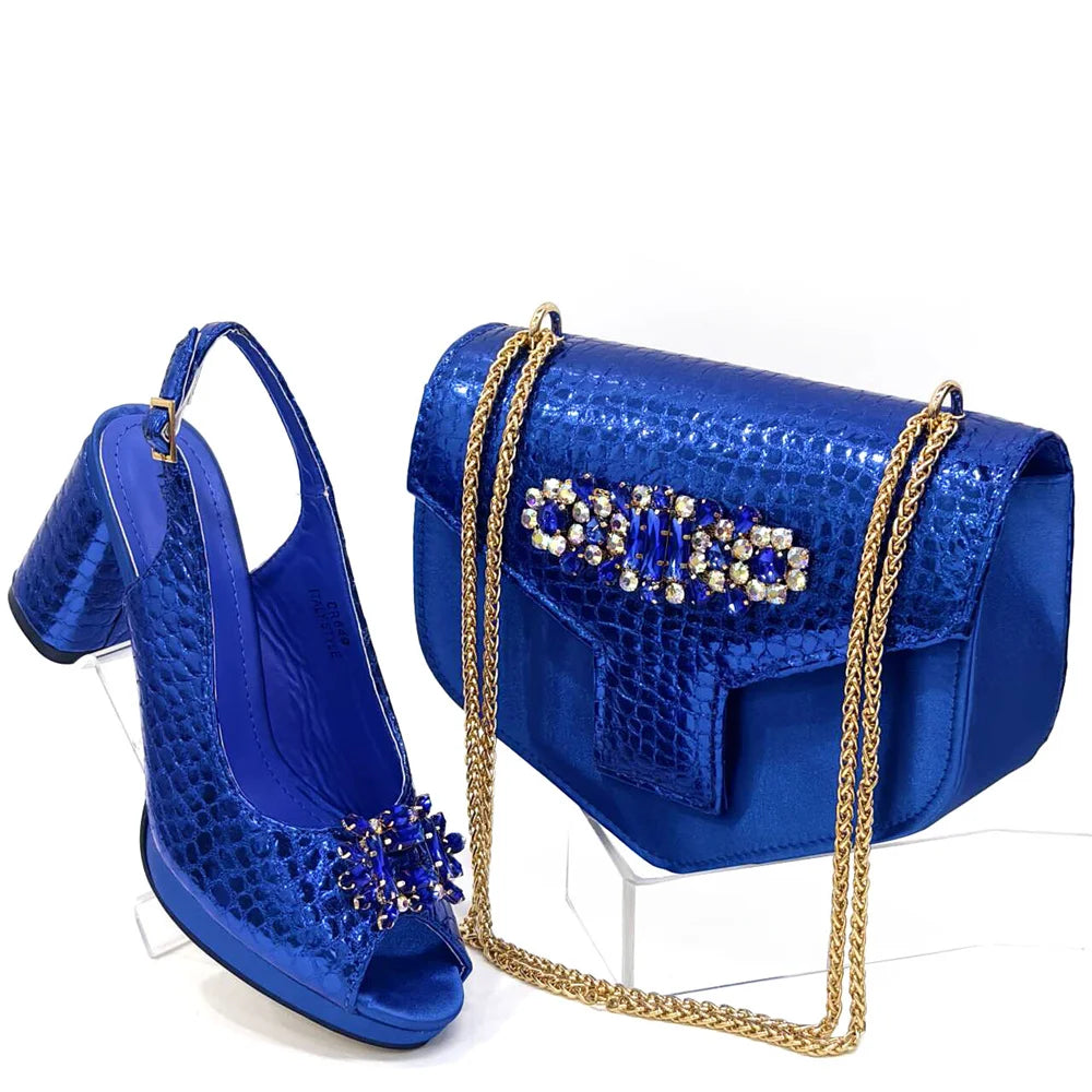 Holland Luxe Global Exclusive “2024 Italian Design” Rhinestone Party Shoe & Dual-Purpose Bag Set – Collector’s Edition