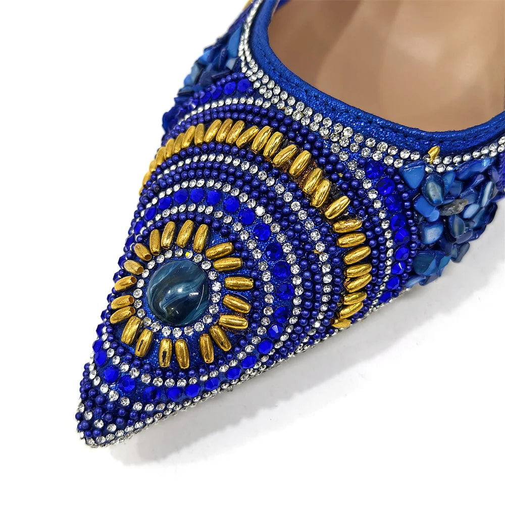 HollandLuxeGlobal.com Exclusive Premium Collectors Item – Elegant Italian Design Women’s Party Shoes with Matching Handbag, Stylish Heels & Bag Set for African Weddings & Special