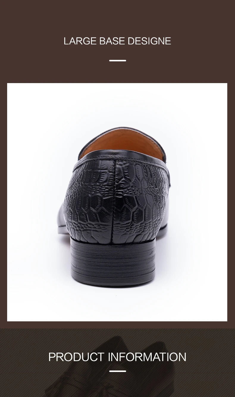 Genuine Leather British-Style Men’s Dress Shoes – Handmade Black Slip-On Pointed-Toe Formal and Casual Business Party Shoes with Refined Elegance and Classic Suit Versatility | HollandLuxeGlobal.com Exclusive Collector’