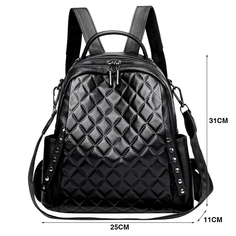 Stay stylish and organized with this Luxury Designer Plaid Shoulder Bag & Backpack, crafted for women and teenage girls. Featuring a large-capacity design and elegant plaid pattern — perfect for school, travel, or daily use