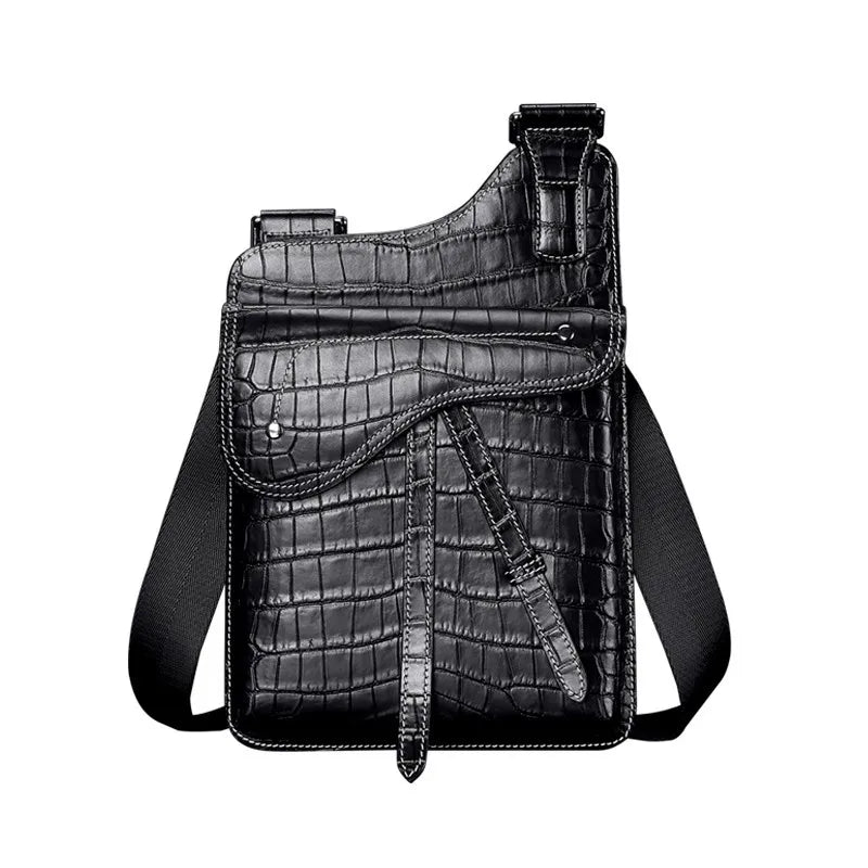 High Quality Crocodile Leather Business Casual Men’s Shoulder Bag – Genuine Designer Crossbody Handbag With Elegant Craftsmanship | HollandLuxeGlobal.com Exclusive Collector’s Item