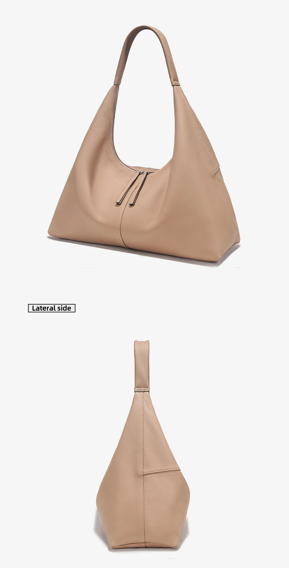 Stay stylish and organized with the Zency Large-Capacity Tote Bag, crafted from 100% genuine leather. A soft and elegant hobo-style handbag perfect for work, shopping, or winter outings — ideal for modern women