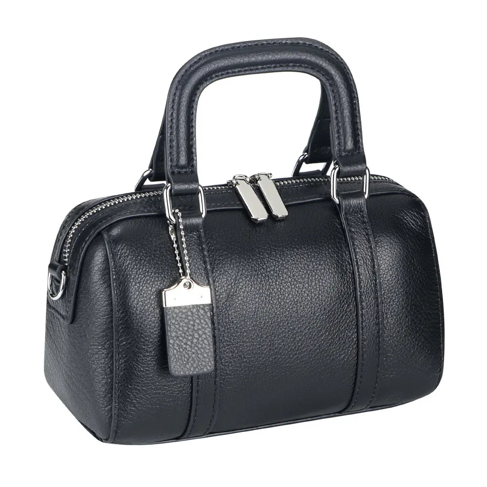 2025 Trend Luxury Designer Retro Handbag for Women – Genuine Leather Double-Zipper Top-Handle Shoulder & Crossbody Bag | HollandLuxeGlobal.com Exclusive Collector’s Item